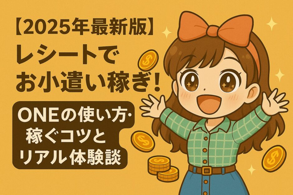 【2025年最新版】レシートでお小遣い稼ぎ！ONEの使い方・稼ぐコツとリアル体験談