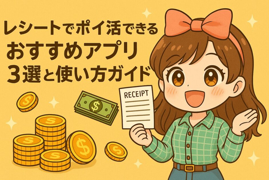 レシートでポイ活できるおすすめアプリ3選と使い方ガイド